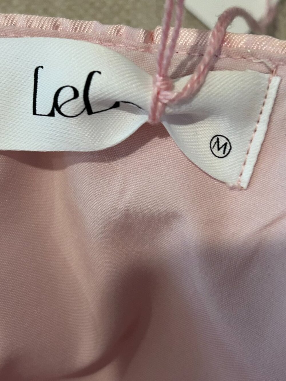 NWT Satin Bubble Hem Mini Dress Pink Pleated Babydoll Dress Size Medium NEW - Picture 10 of 16